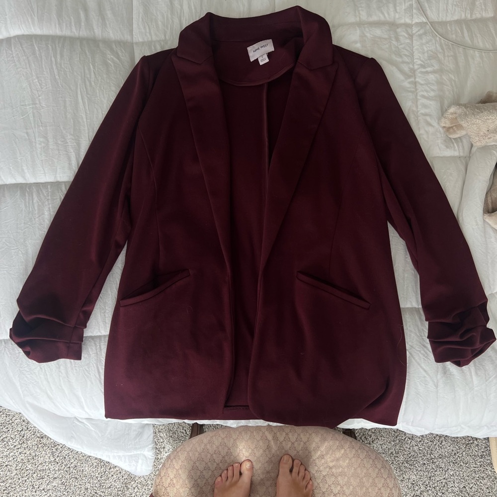 Nine West Red Blazer Velvet-Like Elegant